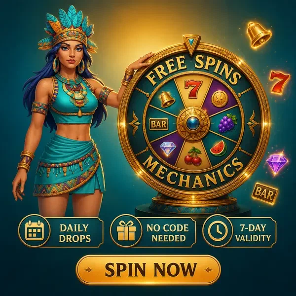 The Keeper of Springs touching golden prize wheel as free spins activate at Rolldorado