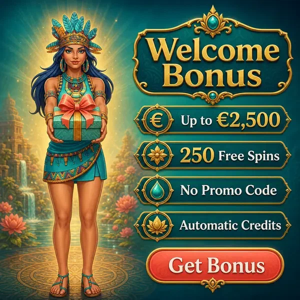 Rolldorado welcome bonus chest glowing with golden coins and spinning reels