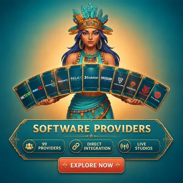 Rolldorado Software Providers gaming library with 99 game studios displayed elegantly
